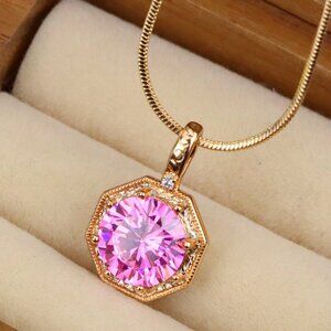 "Elegant Gold-Plated Light Purple Pendant, XPPT1391